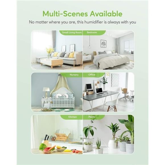 Cool Mist Humidifiers for Bedroom,BabyRoom,Office and Plants,0.5Gal Oil Diffuser - Picture 4 of 5